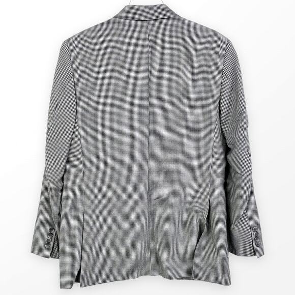 JACK VICTOR Cashmere Black White Houndstooth Blazer Suit Jacket - Picture 2 of 12